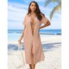 imageZeagoo Women Dresses Summer Casual Short Sleeve Button Down Shirt Dresses 2025 Beach Cover Up with PocketsPink