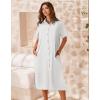 imageZeagoo Women Dresses Summer Casual Short Sleeve Button Down Shirt Dresses 2025 Beach Cover Up with PocketsWhite