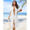 imageZeagoo Women Dresses Summer Casual Short Sleeve Button Down Shirt Dresses 2025 Beach Cover Up with PocketsWhite