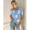 imageZeagoo Women Short Sleeve Sweater Summer Crew Neck Dressy Casual Soft Knit Pullover Tops TrendyFloral 1