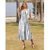 imageZeagoo Women Summer Floral Dress Short Sleeve Beach Dress with Pockets Casual VNeck Split Long TShirt Dress Travel VacationBlue White Tie Dye