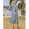 imageZeagoo Women Summer Floral Dress Short Sleeve Beach Dress with Pockets Casual VNeck Split Long TShirt Dress Travel VacationEthnic Pattern