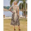 imageZeagoo Women Summer Floral Dress Short Sleeve Beach Dress with Pockets Casual VNeck Split Long TShirt Dress Travel VacationGold Print