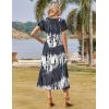 imageZeagoo Women Summer Floral Dress Short Sleeve Beach Dress with Pockets Casual VNeck Split Long TShirt Dress Travel VacationStripe Tie Dye 2