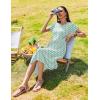 imageZeagoo Women Summer Short Sleeve Midi Dress with Pockets Casual Aline Flowy Tshirt Dress Floral Vocation Beach Sundress02green Round Dot