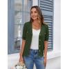 imageZeagoo Womens 2025 Summer Short Sleeve Cardigan V Neck Button Down Ribbed Knit Casual Cropped Sweater TopsArmy Green