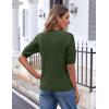 imageZeagoo Womens 2025 Summer Short Sleeve Cardigan V Neck Button Down Ribbed Knit Casual Cropped Sweater TopsArmy Green