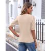 imageZeagoo Womens 2025 Summer Short Sleeve Cardigan V Neck Button Down Ribbed Knit Casual Cropped Sweater TopsBeige