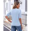 imageZeagoo Womens 2025 Summer Short Sleeve Cardigan V Neck Button Down Ribbed Knit Casual Cropped Sweater TopsBlue