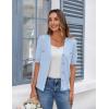 imageZeagoo Womens 2025 Summer Short Sleeve Cardigan V Neck Button Down Ribbed Knit Casual Cropped Sweater TopsBlue