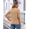 imageZeagoo Womens 2025 Summer Short Sleeve Cardigan V Neck Button Down Ribbed Knit Casual Cropped Sweater TopsBrown