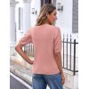 imageZeagoo Womens 2025 Summer Short Sleeve Cardigan V Neck Button Down Ribbed Knit Casual Cropped Sweater TopsPink