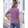 imageZeagoo Womens 2025 Summer Short Sleeve Cardigan V Neck Button Down Ribbed Knit Casual Cropped Sweater TopsPurple
