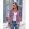 imageZeagoo Womens 2025 Summer Short Sleeve Cardigan V Neck Button Down Ribbed Knit Casual Cropped Sweater TopsPurple