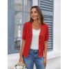 imageZeagoo Womens 2025 Summer Short Sleeve Cardigan V Neck Button Down Ribbed Knit Casual Cropped Sweater TopsRed