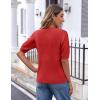 imageZeagoo Womens 2025 Summer Short Sleeve Cardigan V Neck Button Down Ribbed Knit Casual Cropped Sweater TopsRed