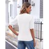 imageZeagoo Womens 2025 Summer Short Sleeve Cardigan V Neck Button Down Ribbed Knit Casual Cropped Sweater TopsWhite