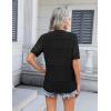 imageZeagoo Womens 2025 Summer Short Sleeve Crochet Cardigan V Neck Cropped Lightweight Button up Bolero Shrug SweaterBlack