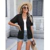 imageZeagoo Womens 2025 Summer Short Sleeve Crochet Cardigan V Neck Cropped Lightweight Button up Bolero Shrug SweaterBlack