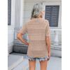 imageZeagoo Womens 2025 Summer Short Sleeve Crochet Cardigan V Neck Cropped Lightweight Button up Bolero Shrug SweaterCamel