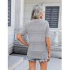 imageZeagoo Womens 2025 Summer Short Sleeve Crochet Cardigan V Neck Cropped Lightweight Button up Bolero Shrug SweaterGrey