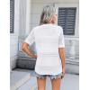 imageZeagoo Womens 2025 Summer Short Sleeve Crochet Cardigan V Neck Cropped Lightweight Button up Bolero Shrug SweaterWhite
