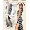 imageZeagoo Womens Bodycon Midi Dresses Summer Casual Sleeveless Dress Women Knit Side Slit Striped 2025 Long Tank DressBlackwhite