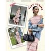 imageZeagoo Womens Bodycon Midi Dresses Summer Casual Sleeveless Dress Women Knit Side Slit Striped 2025 Long Tank DressPinkwhite
