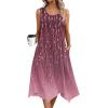 imageZeagoo Womens Casual Dress for Summer Tank Dress Loose Flowy Beach Dress with Pockets Hankerchief Flare Midi Sundress 2025Purple Print
