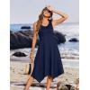 imageZeagoo Womens Casual Dress for Summer Tank Dress Loose Flowy Beach Dress with Pockets Hankerchief Flare Midi Sundress 2025Solid Navy