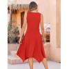 imageZeagoo Womens Casual Dress for Summer Tank Dress Loose Flowy Beach Dress with Pockets Hankerchief Flare Midi Sundress 2025Solid Red