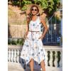 imageZeagoo Womens Casual Dress for Summer Tank Dress Loose Flowy Beach Dress with Pockets Hankerchief Flare Midi Sundress 2025White Floral