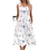 imageZeagoo Womens Casual Dress for Summer Tank Dress Loose Flowy Beach Dress with Pockets Hankerchief Flare Midi Sundress 2025White Floral