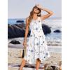 imageZeagoo Womens Casual Dress for Summer Tank Dress Loose Flowy Beach Dress with Pockets Hankerchief Flare Midi Sundress 2025White Floral