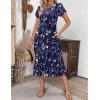 imageZeagoo Womens Casual Dresses for Summer Short Sleeve Flare Midi Dress Loose Flowy Beach SundressBlack Floral