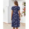 imageZeagoo Womens Casual Dresses for Summer Short Sleeve Flare Midi Dress Loose Flowy Beach SundressBlack Floral
