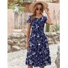 imageZeagoo Womens Casual Dresses for Summer Short Sleeve Flare Midi Dress Loose Flowy Beach SundressBlack Floral
