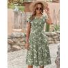 imageZeagoo Womens Casual Dresses for Summer Short Sleeve Flare Midi Dress Loose Flowy Beach SundressGreen Floral