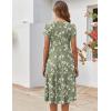 imageZeagoo Womens Casual Dresses for Summer Short Sleeve Flare Midi Dress Loose Flowy Beach SundressGreen Floral