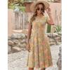 imageZeagoo Womens Casual Dresses for Summer Short Sleeve Flare Midi Dress Loose Flowy Beach SundressGreygreen