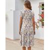 imageZeagoo Womens Casual Dresses for Summer Short Sleeve Flare Midi Dress Loose Flowy Beach SundressIvory Floral 01