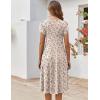 imageZeagoo Womens Casual Dresses for Summer Short Sleeve Flare Midi Dress Loose Flowy Beach SundressIvory Floral 02