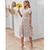 imageZeagoo Womens Casual Dresses for Summer Short Sleeve Flare Midi Dress Loose Flowy Beach SundressIvory Floral 02