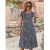 imageZeagoo Womens Casual Dresses for Summer Short Sleeve Flare Midi Dress Loose Flowy Beach SundressNavy Dot
