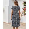 imageZeagoo Womens Casual Dresses for Summer Short Sleeve Flare Midi Dress Loose Flowy Beach SundressNavy Dot