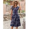 imageZeagoo Womens Casual Dresses for Summer Short Sleeve Flare Midi Dress Loose Flowy Beach SundressPurple Floral