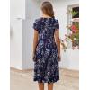 imageZeagoo Womens Casual Dresses for Summer Short Sleeve Flare Midi Dress Loose Flowy Beach SundressPurple Floral