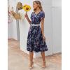 imageZeagoo Womens Casual Dresses for Summer Short Sleeve Flare Midi Dress Loose Flowy Beach SundressPurple Floral
