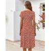 imageZeagoo Womens Casual Dresses for Summer Short Sleeve Flare Midi Dress Loose Flowy Beach SundressRed Floral 02