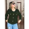 imageZeagoo Womens Knit Cardigan Sweaters Button Down Shirts Long Sleeve Crew Neck Ribbed Knit Blouse Open Front Work TopsArmy Green